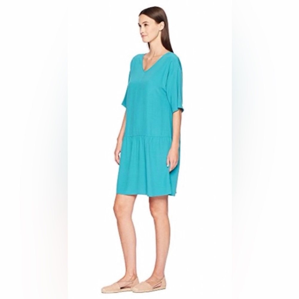 Eileen Fisher Women’s Turquoise Drop Waist Dress